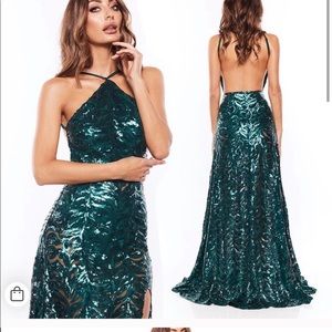 Sequins green dress